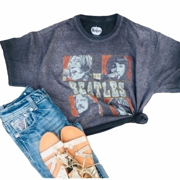 Apple Corp The Beatles Cropped Graphic Tee XL - Picture 2 of 11